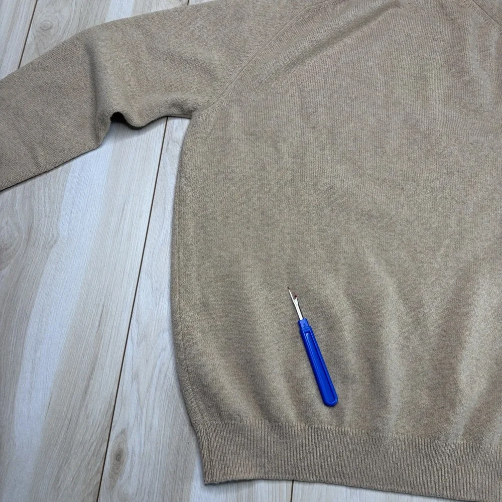 Pringle of Scotland Lambswool Knit Sweatshirt Mens Medium Made In Scotland Beige